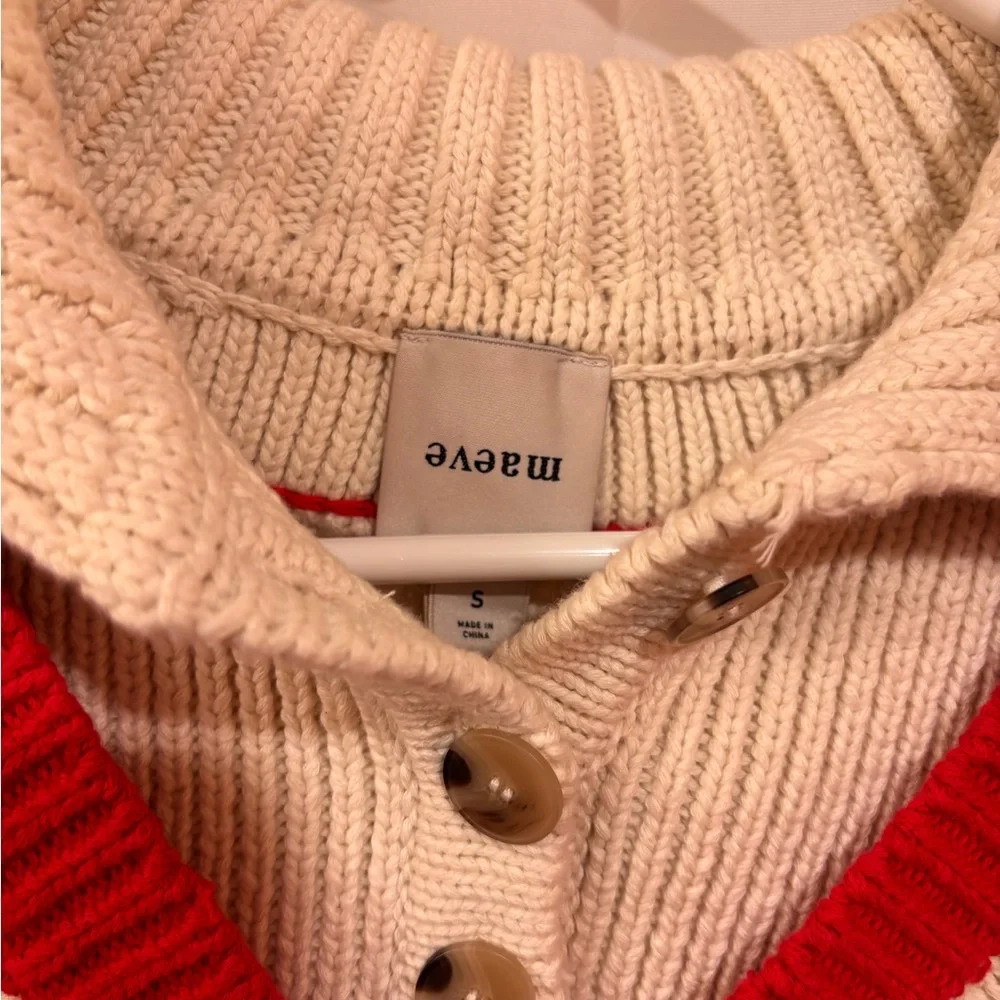 Anthropologie Maeve tennis sweater vest small oversized - Picture 3 of 4